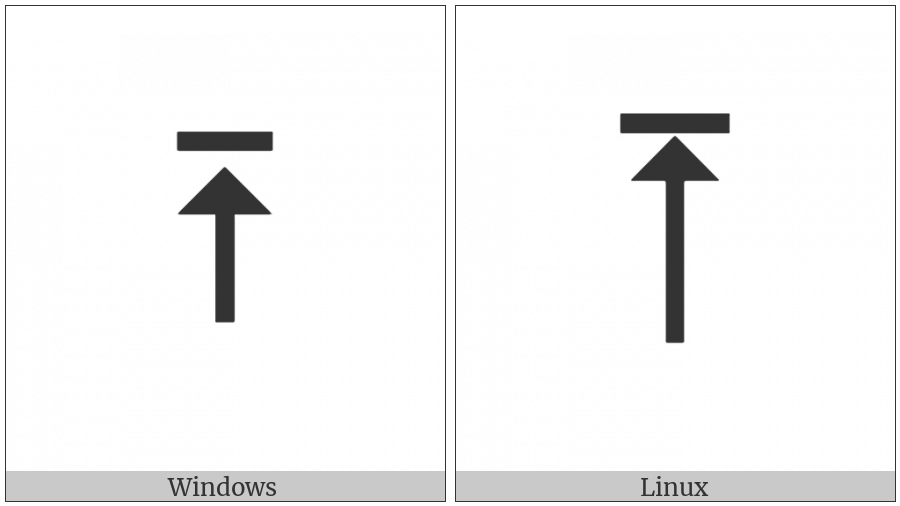 Upwards Triangle-Headed Arrow To Bar on various operating systems