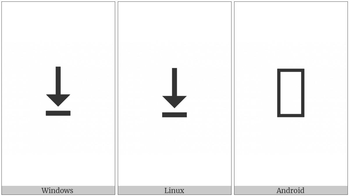 Downwards Triangle-Headed Arrow To Bar on various operating systems