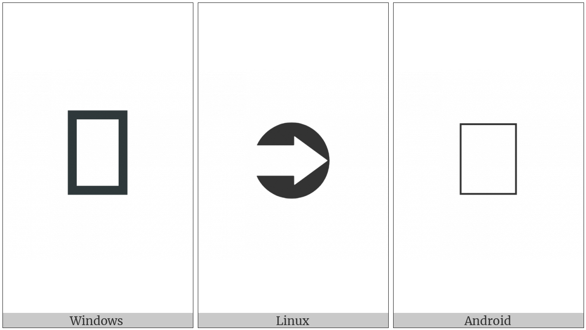 Rightwards Black Circled White Arrow on various operating systems