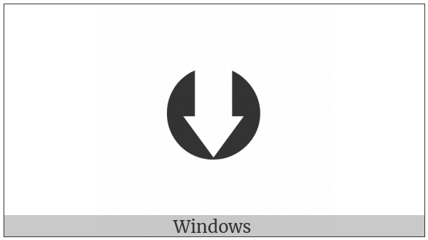 Downwards Black Circled White Arrow on various operating systems