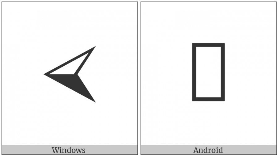 Three-D Top-Lighted Leftwards Equilateral Arrowhead on various operating systems