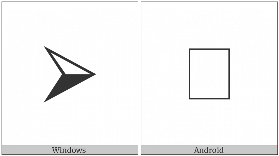 Three-D Top-Lighted Rightwards Equilateral Arrowhead on various operating systems