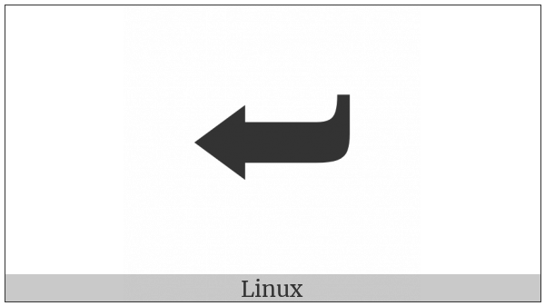 Black Curved Downwards And Leftwards Arrow on various operating systems