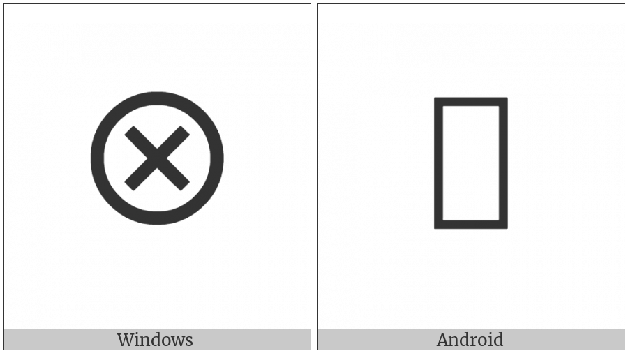 Circled Bold X on various operating systems
