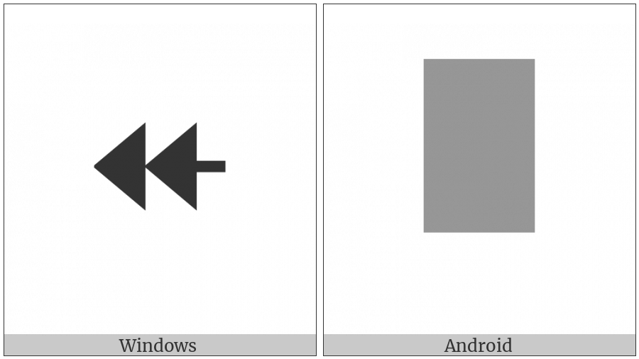 Leftwards Two-Headed Arrow With Triangle Arrowheads on various operating systems