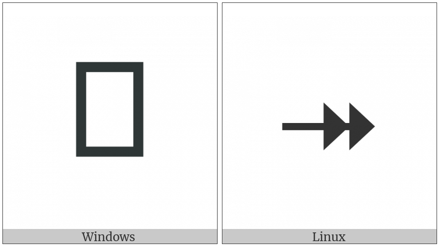 Rightwards Two-Headed Arrow With Triangle Arrowheads on various operating systems