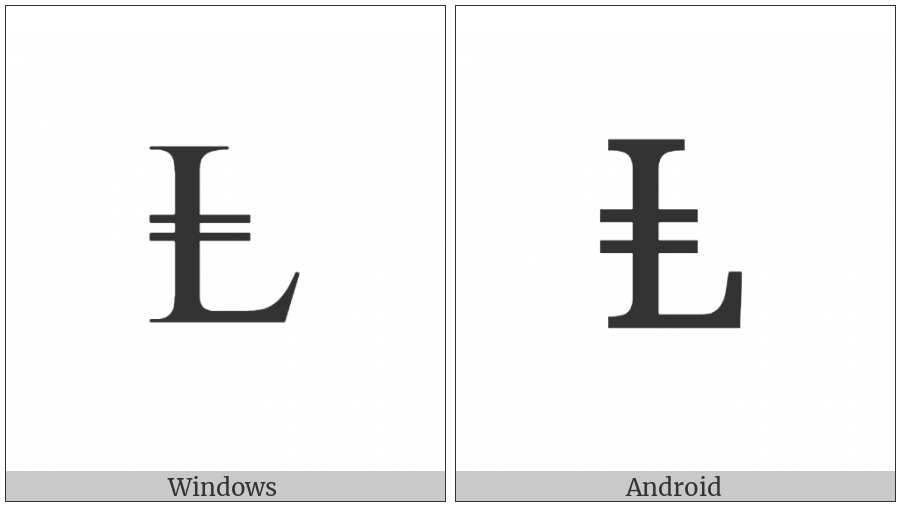 Latin Capital Letter L With Double Bar on various operating systems