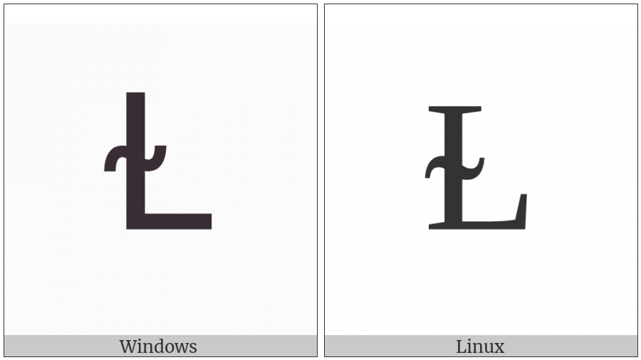 Latin Capital Letter L With Middle Tilde on various operating systems