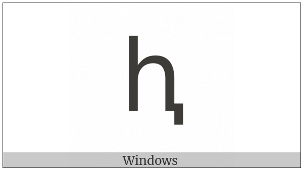 Latin Small Letter H With Descender on various operating systems
