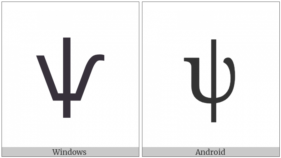 Cyrillic Small Letter Psi on various operating systems