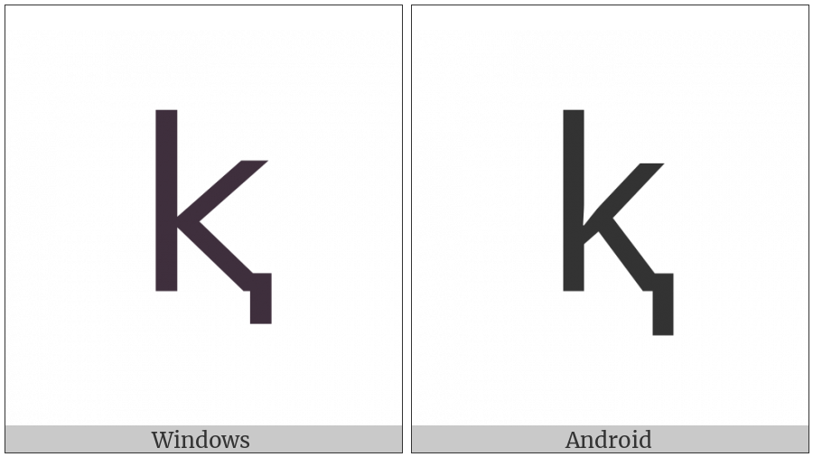 Latin Small Letter K With Descender on various operating systems
