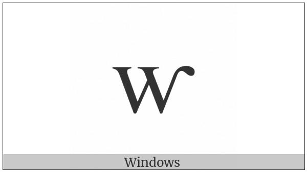 Latin Small Letter W With Hook on various operating systems
