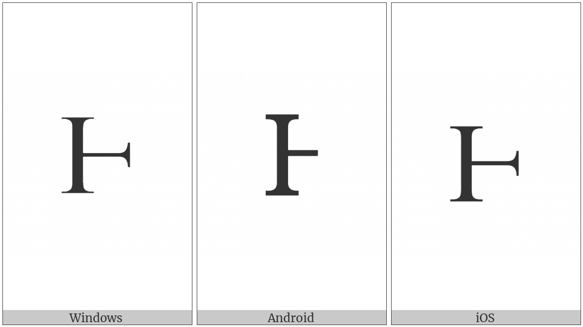 Latin Capital Letter Half H on various operating systems