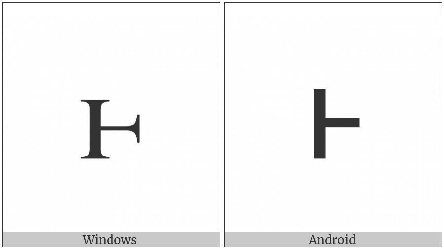 Latin Small Letter Half H on various operating systems