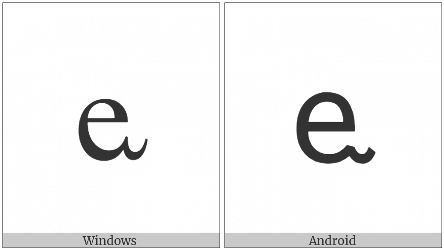 Latin Small Letter E With Notch on various operating systems