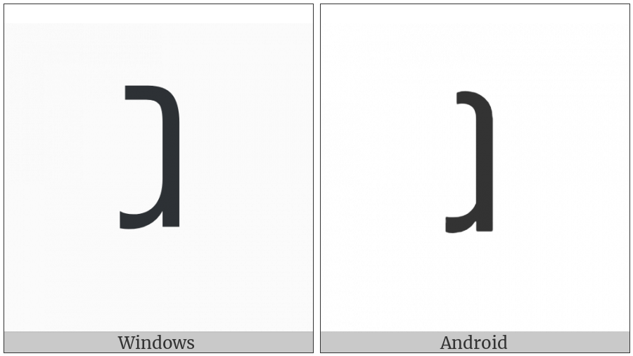Latin Small Letter Turned R With Tail on various operating systems