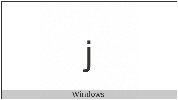 Latin Subscript Small Letter J on various operating systems