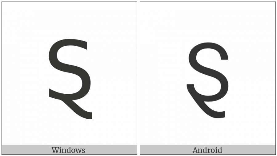 Latin Capital Letter S With Swash Tail on various operating systems