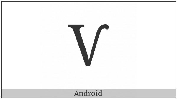 Cyrillic Capital Letter Izhitsa on various operating systems