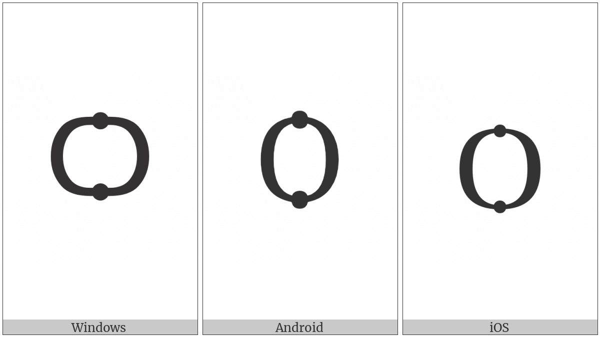 Cyrillic Capital Letter Round Omega on various operating systems