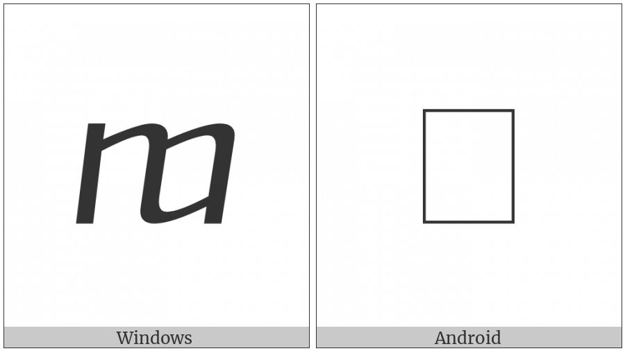 Georgian Small Letter Las on various operating systems