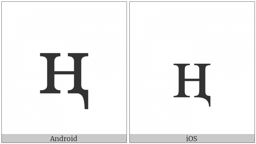 Cyrillic Small Letter En With Descender on various operating systems
