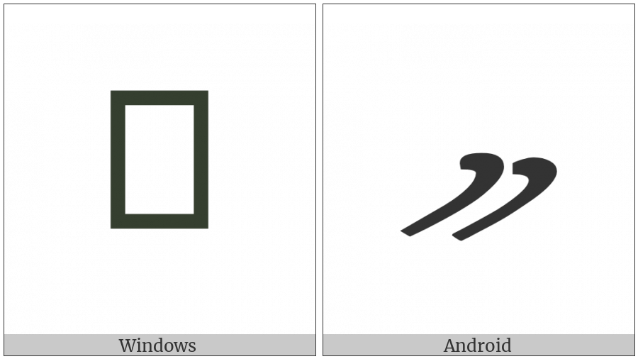 Byzantine Musical Symbol Apostrofos Dipli on various operating systems