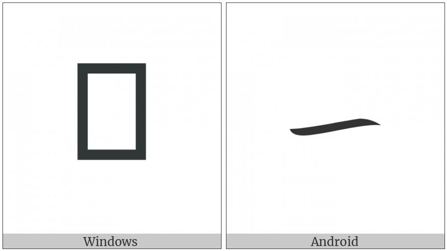 Byzantine Musical Symbol Oxeia Neo on various operating systems