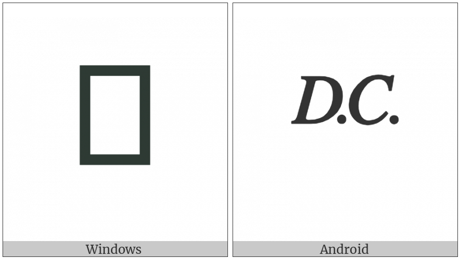 Musical Symbol Da Capo on various operating systems