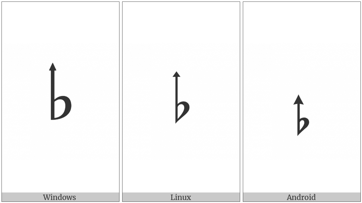 Musical Symbol Flat Up on various operating systems