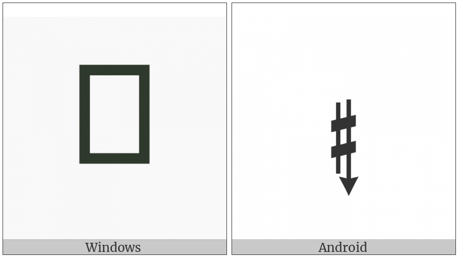 Musical Symbol Sharp Down on various operating systems