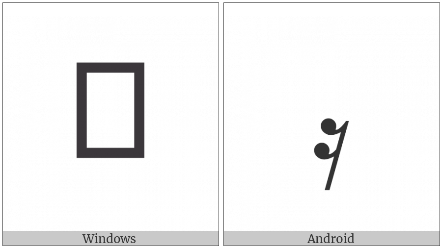 Musical Symbol Sixteenth Rest on various operating systems