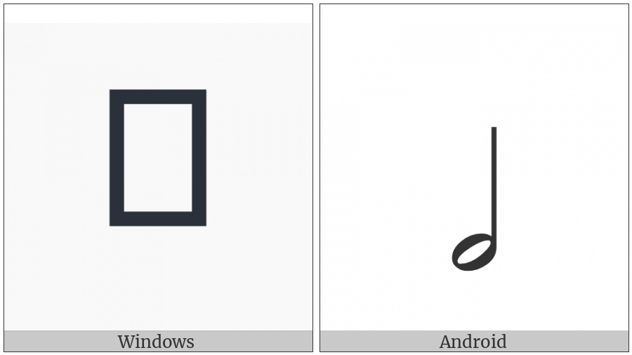 Musical Symbol Half Note on various operating systems