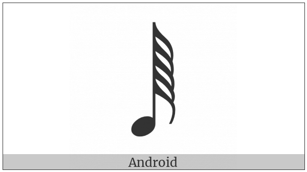 Musical Symbol One Hundred Twenty-Eighth Note on various operating systems