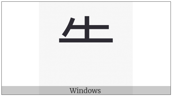 Cjk Radical Cow on various operating systems