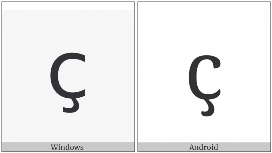 Cyrillic Small Letter Es With Descender on various operating systems