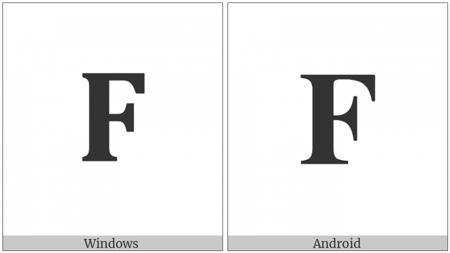 Mathematical Bold Capital F on various operating systems