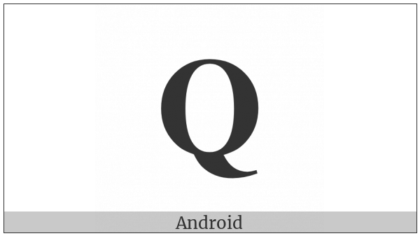 Mathematical Bold Capital Q on various operating systems