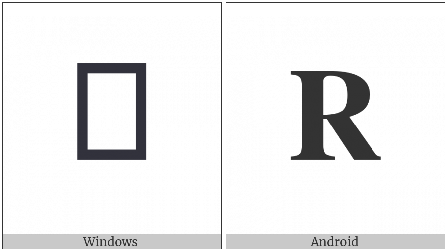 Mathematical Bold Capital R on various operating systems
