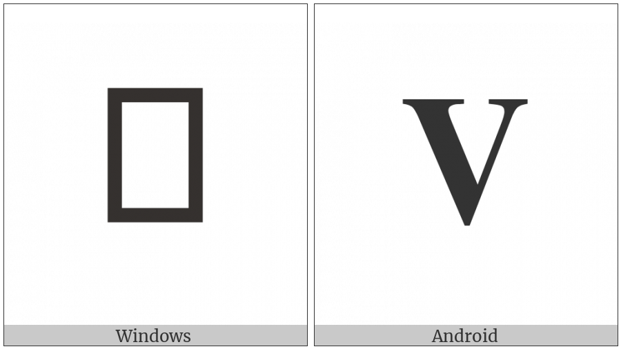Mathematical Bold Capital V on various operating systems