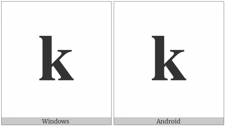 Mathematical Bold Small K on various operating systems