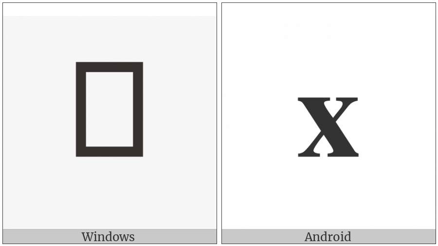 Mathematical Bold Small X on various operating systems