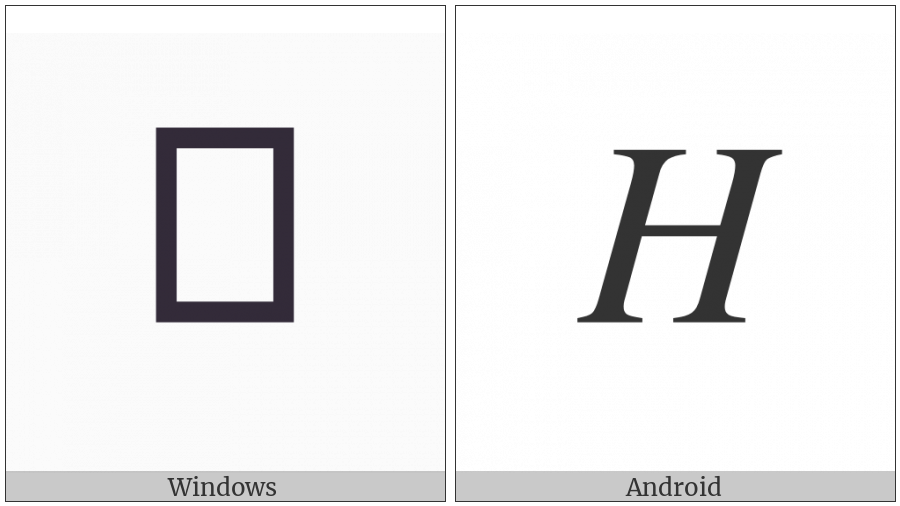 Mathematical Italic Capital H on various operating systems