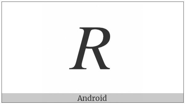 Mathematical Italic Capital R on various operating systems