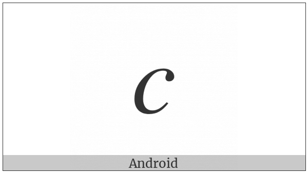 Mathematical Italic Small C on various operating systems