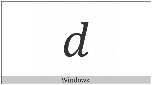 Mathematical Italic Small D on various operating systems