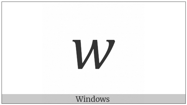 Mathematical Italic Small W on various operating systems