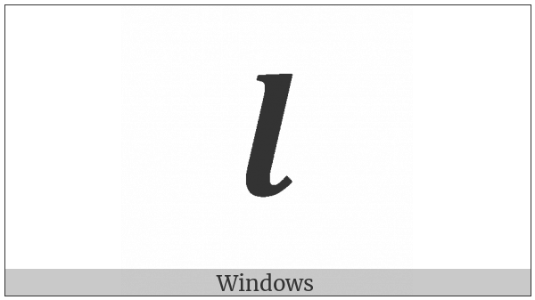 Mathematical Bold Italic Small L on various operating systems