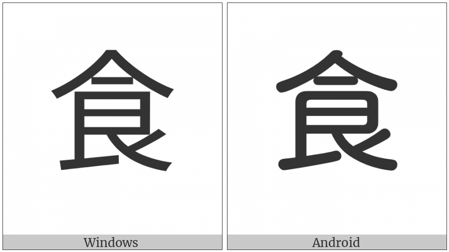 Cjk Radical Eat One on various operating systems