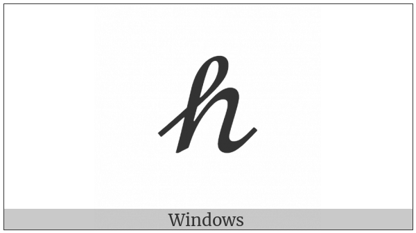 Mathematical Script Small H on various operating systems